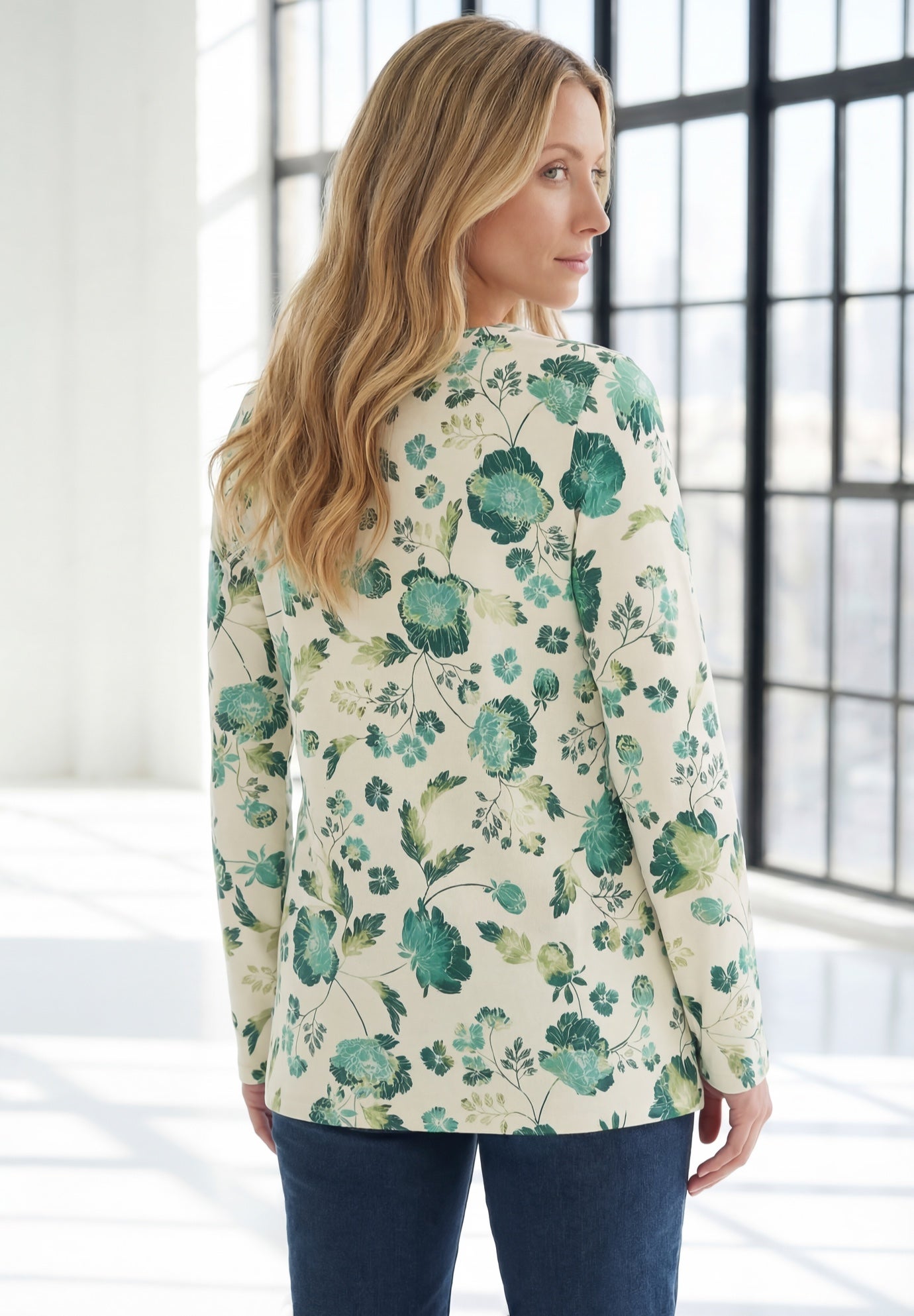 Plus Size Ultimate Long Sleeve V Neck Tee image number 1