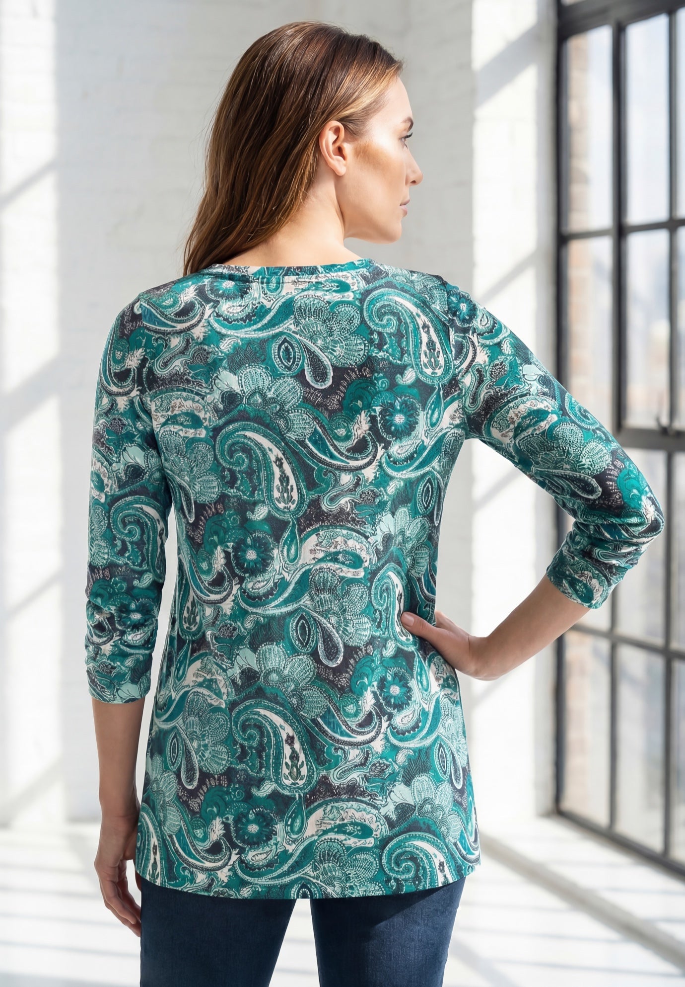 Plus Size Ultimate Long Sleeve V Neck Tee image number 1