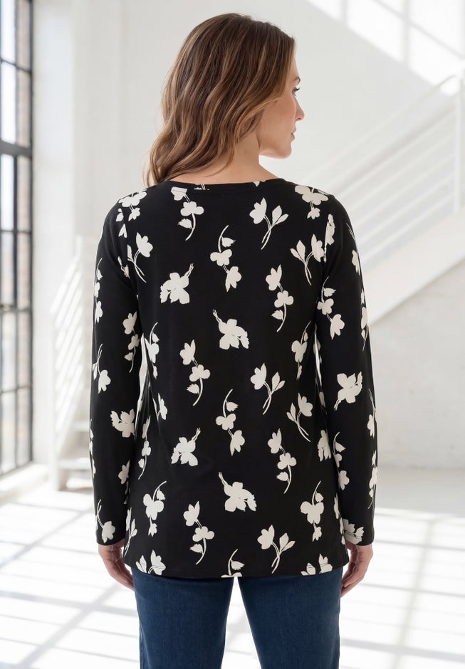 Plus Size Ultimate Long Sleeve V Neck Tee image number 1