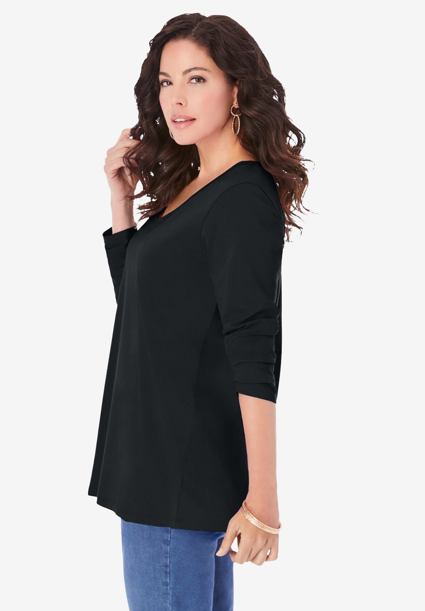 Ultimate Long Sleeve V Neck Tee image number 2