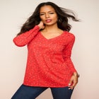 Plus Size Ultimate Long Sleeve V Neck Tee image number 0