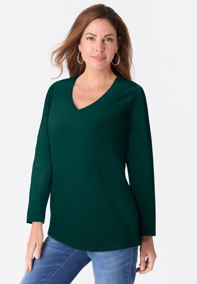 Ultimate Long Sleeve V Neck Tee image number 1