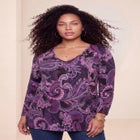 Plus Size Ultimate Long Sleeve V Neck Tee image number 0