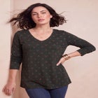 Plus Size Ultimate Long Sleeve V Neck Tee image number 0