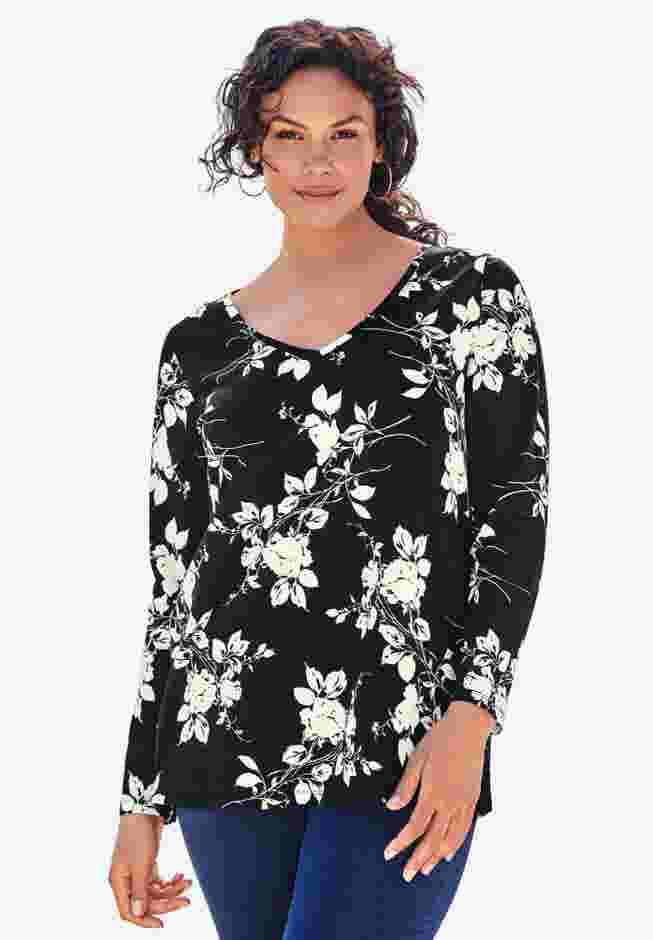 Ultimate Long Sleeve V Neck Tee image number 1
