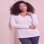 Plus Size Ultimate Long Sleeve V Neck Tee image number 0