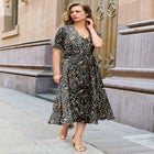 Surplice Midi Dress image number null