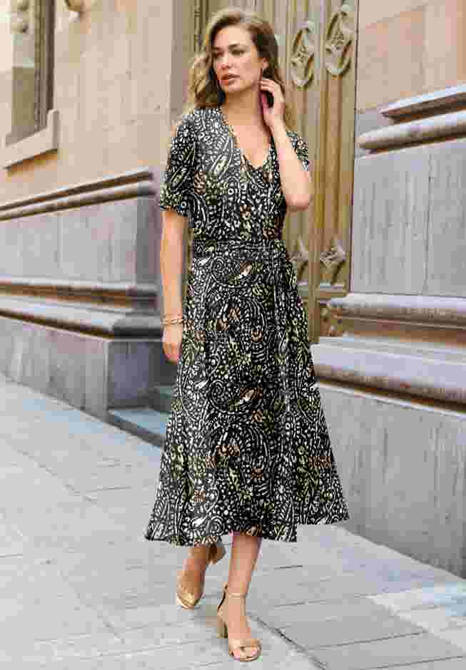 Surplice Midi Dress image number 3