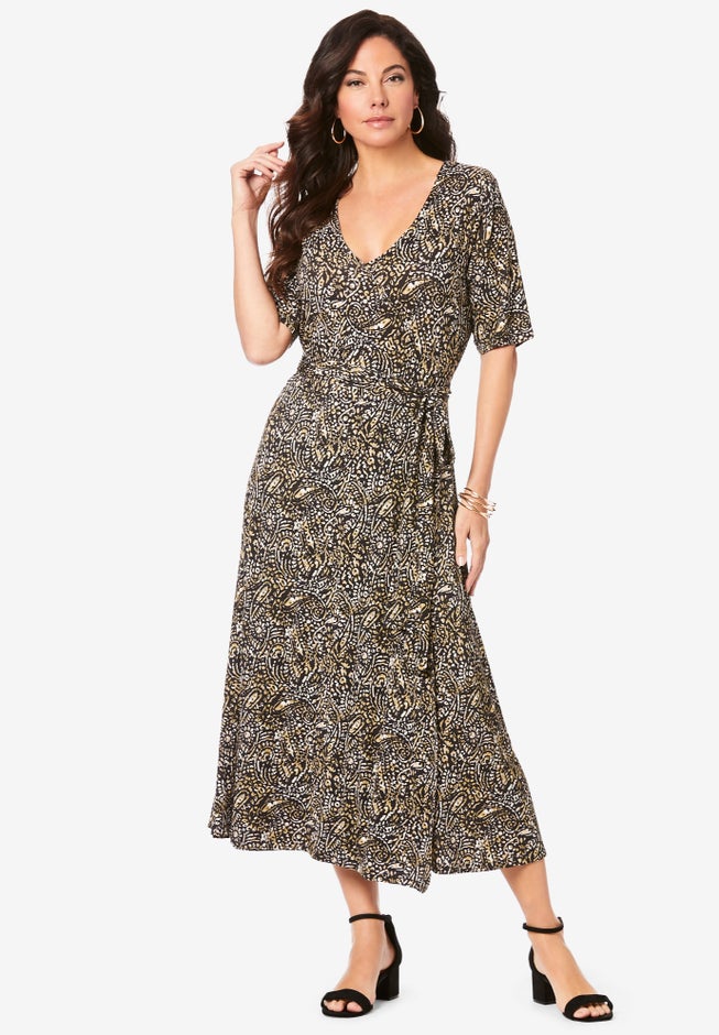 Surplice Midi Dress image number null