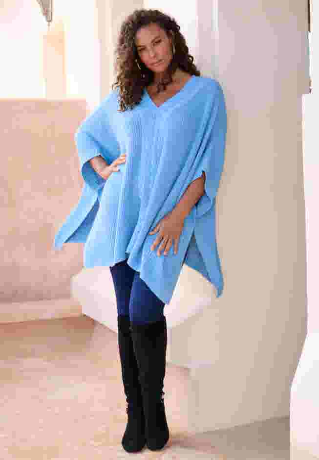 Cable Knit Poncho image number 1