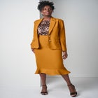 2-Piece Stretch Crepe Peplum Skirt Suit image number null