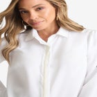 Georgette Pearl Trim Blouse image number null