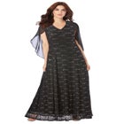 Plus-Size Allover Lace Gown with Capelet image number null