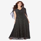Plus-Size Allover Lace Gown with Capelet image number null