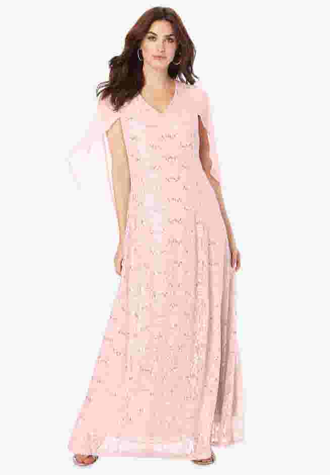 Lace Cape Gown image number 0