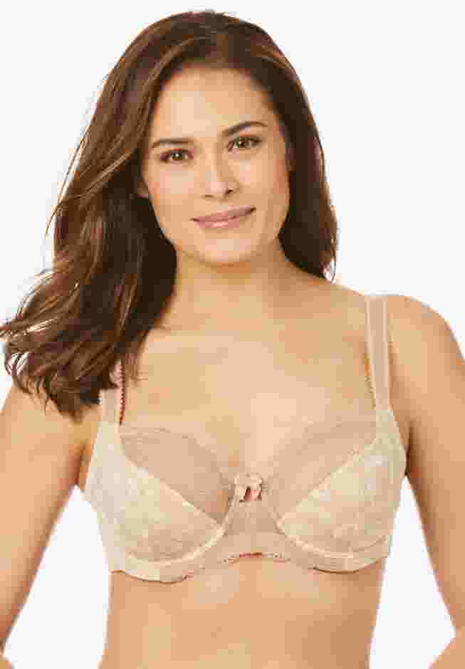 Lace-Trim Underwire Bra  image number 0