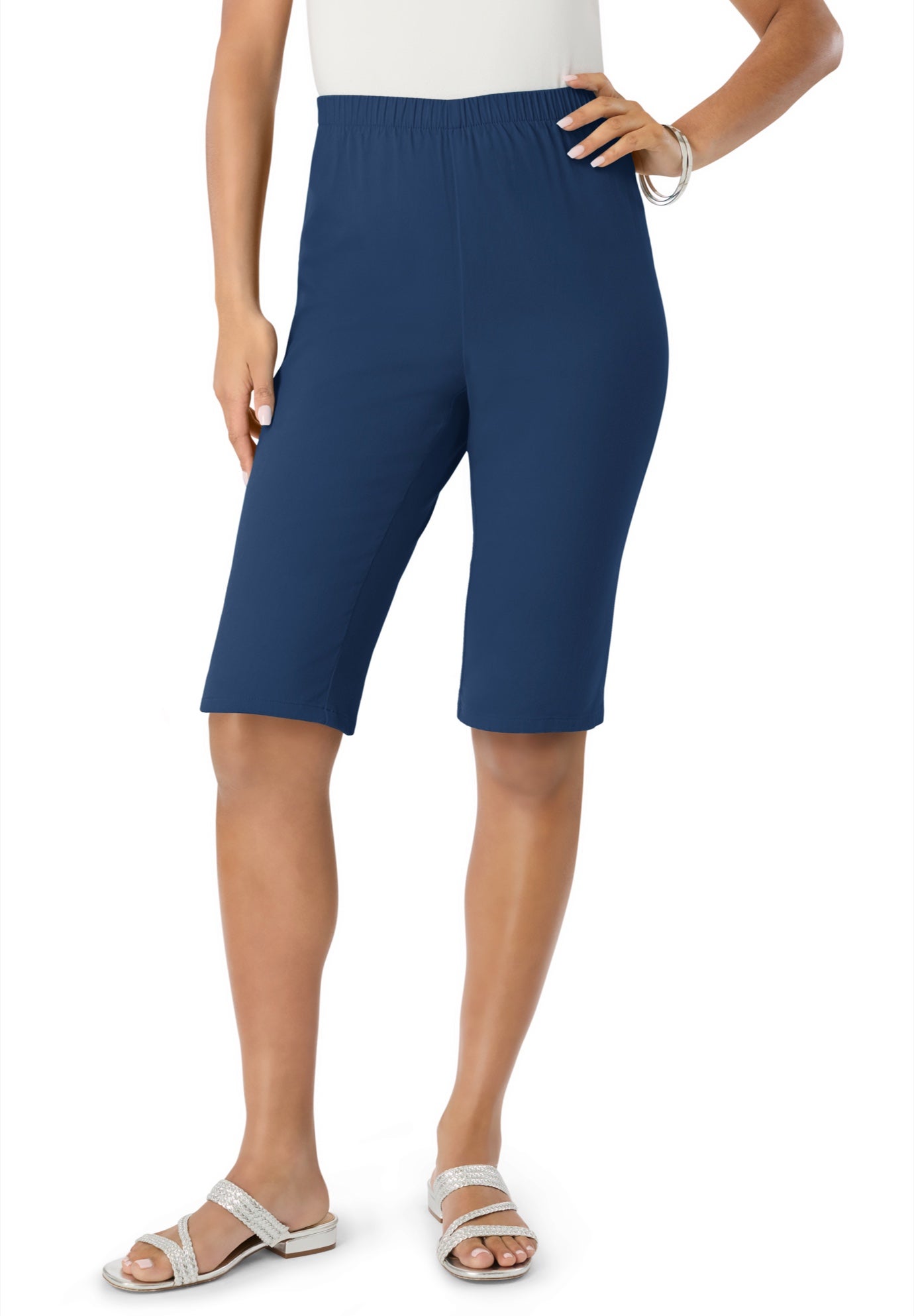 Plus Size Comfort Stretch Bermuda Jean Short image number 0