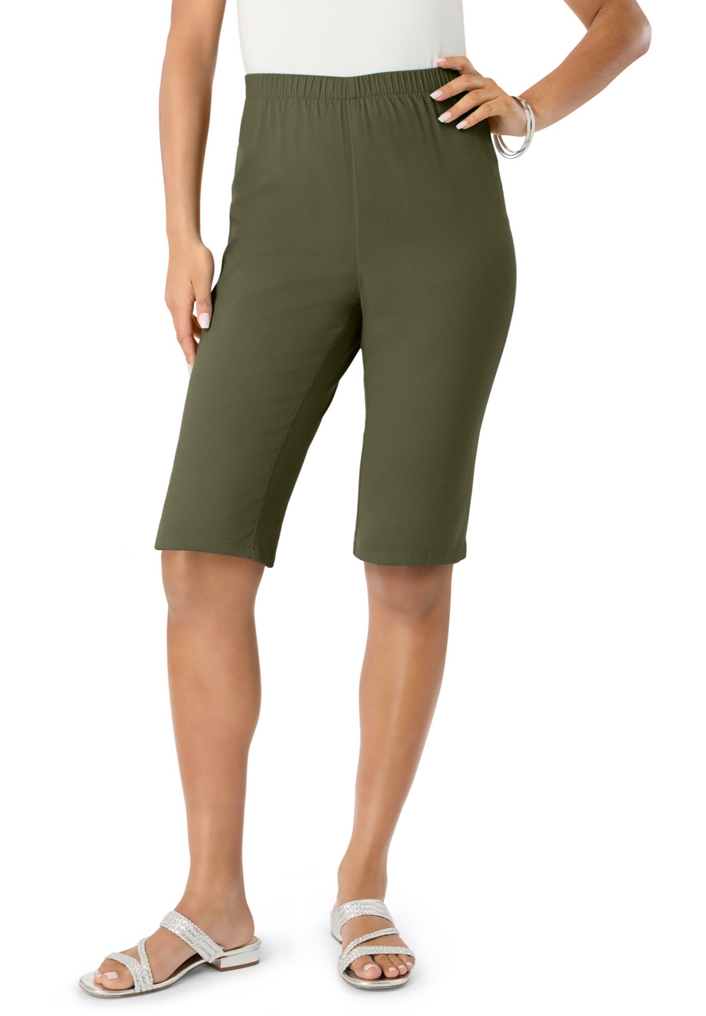 Plus Size Comfort Stretch Bermuda Jean Short image number 0