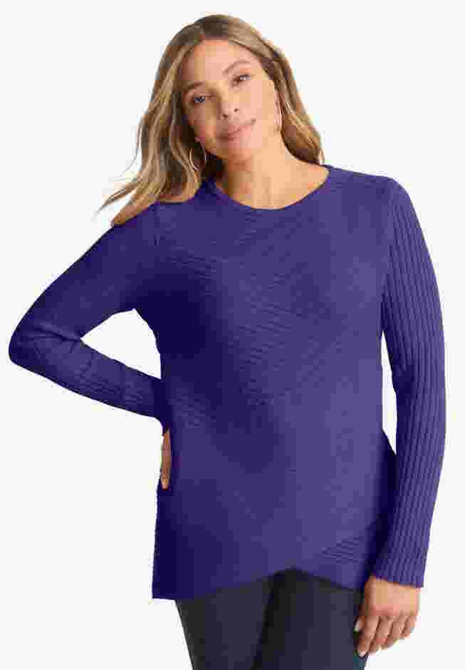 Ribbed Crossover Crewneck image number 0