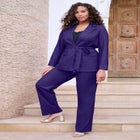 Plus Size Stretch Crepe Tie-Waist Jacket image number null