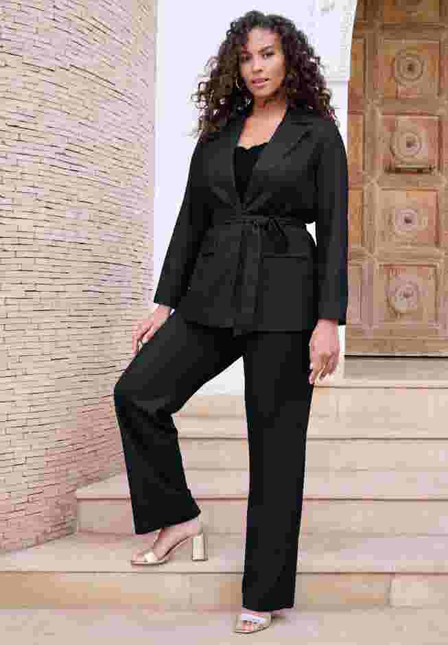 Tie-waist Crepe Jacket image number 0