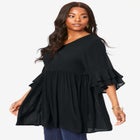 Hand Crinkled Flutter Sleeve Tunic image number null