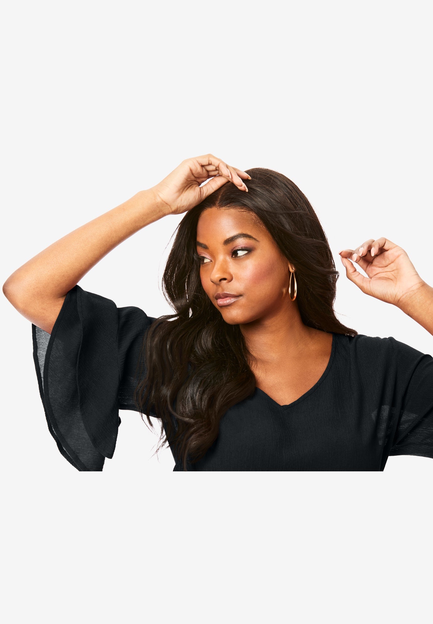 Hand Crinkled Flutter Sleeve Tunic image number 3