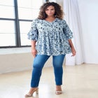 Hand Crinkled Flutter Sleeve Tunic image number null