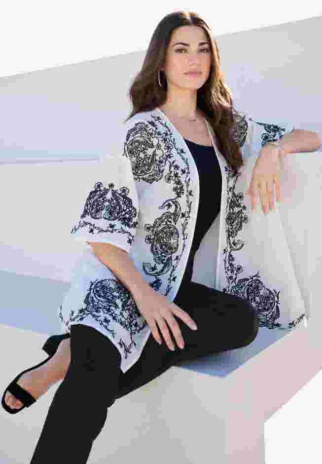 Embroidered Kimono Jacket image number 0
