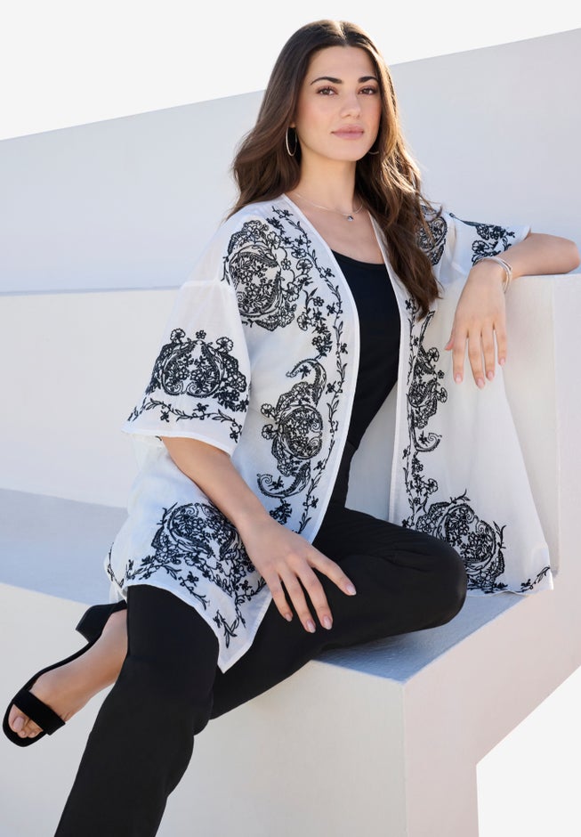 Embroidered Kimono Jacket image number null
