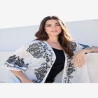 Plus Size Rayon Embroidered Kimono image number null