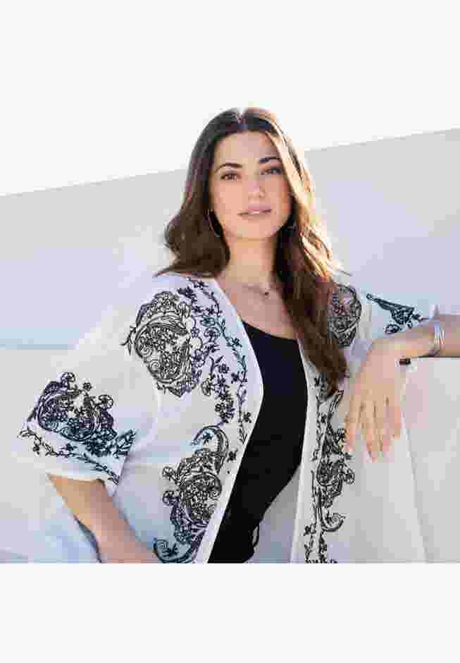 Embroidered Kimono Jacket image number 2