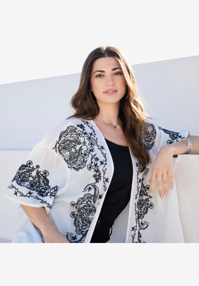 Embroidered Kimono Jacket image number null