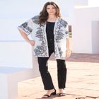 Plus Size Rayon Embroidered Kimono image number null