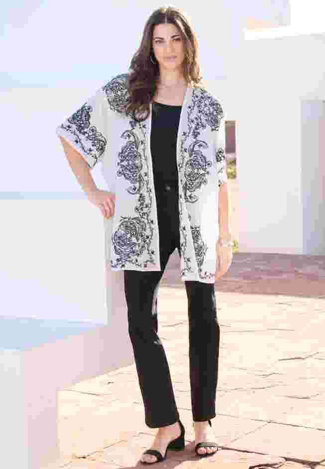 Embroidered Kimono Jacket image number 1
