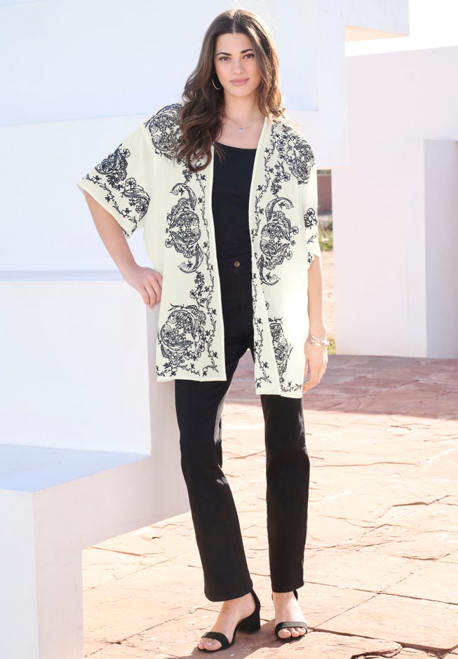 Embroidered Kimono Jacket image number null