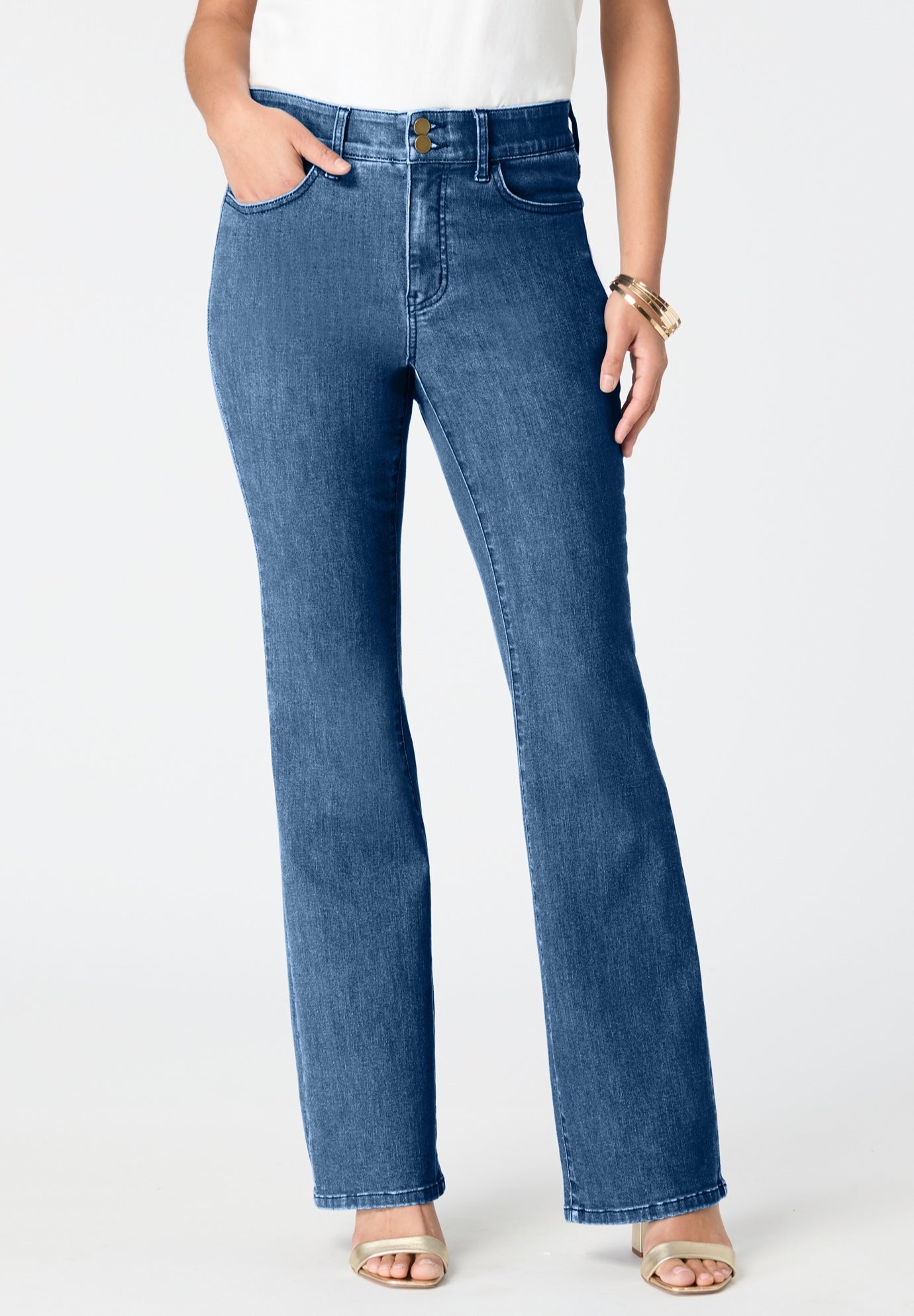 Plus Size High-Rise Tummy Control Bootcut Jeans image number 1