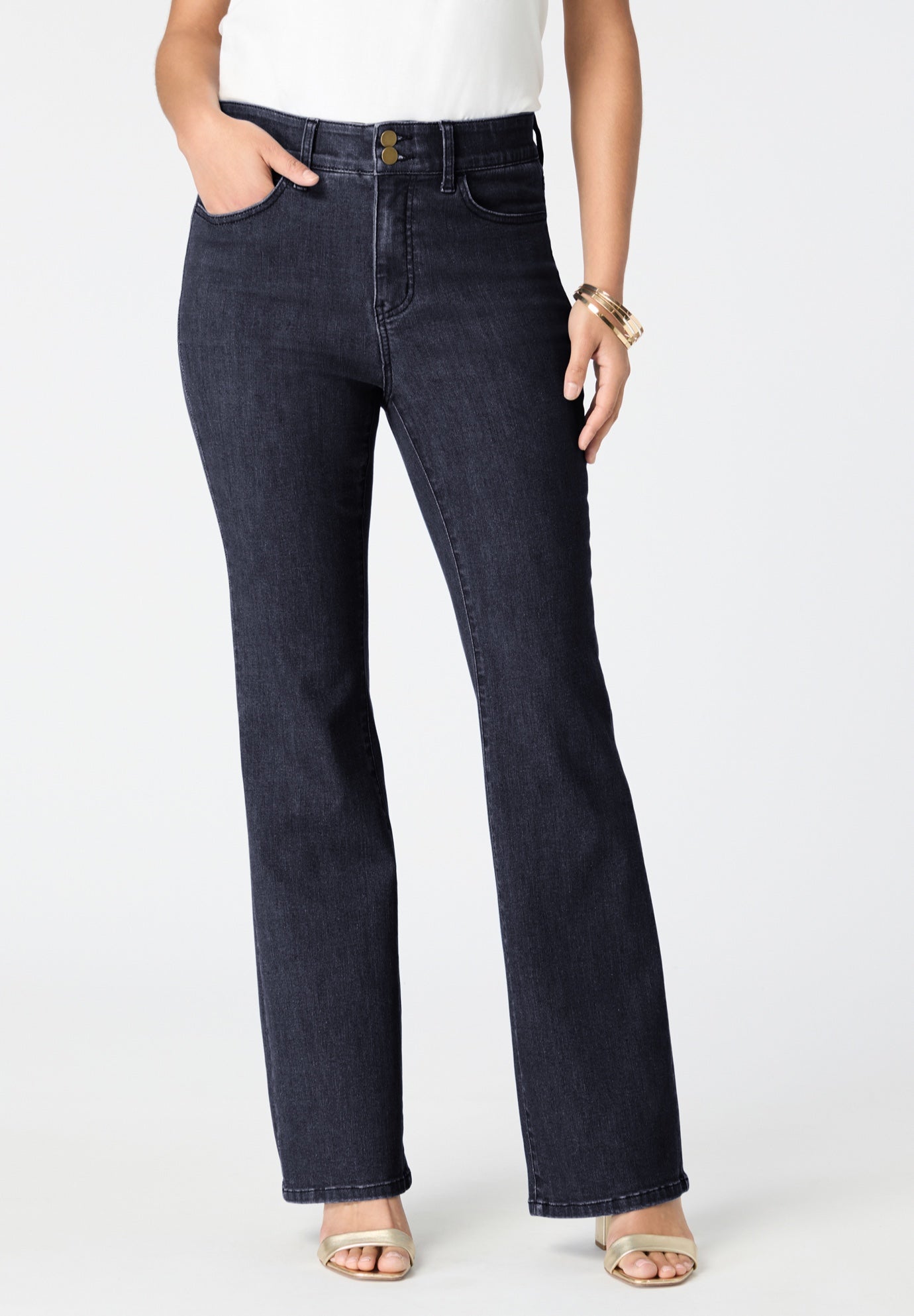 Plus Size High-Rise Tummy Control Bootcut Jeans image number 1