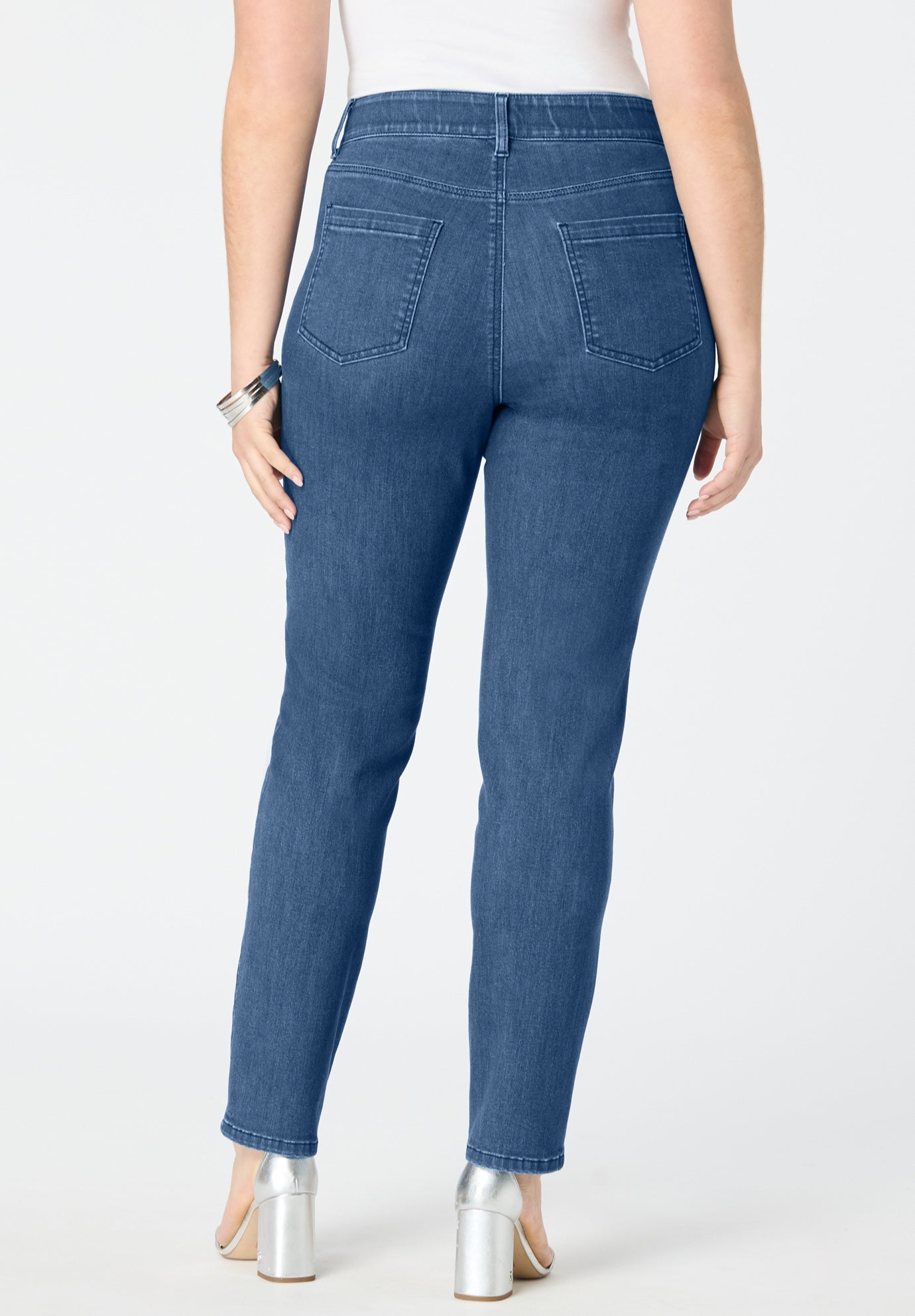 Plus Size High-Rise Tummy Control Straight-Leg Jeans image number 2