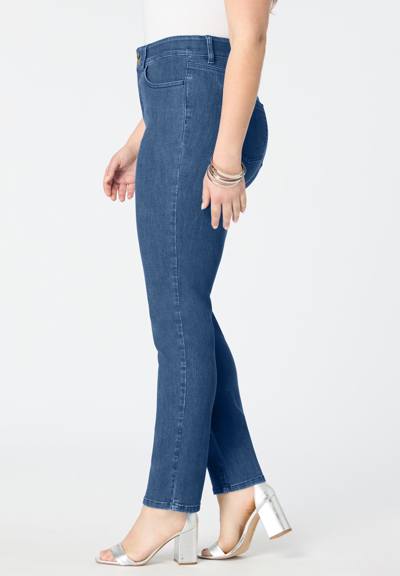 Plus Size High-Rise Tummy Control Straight-Leg Jeans image number 3