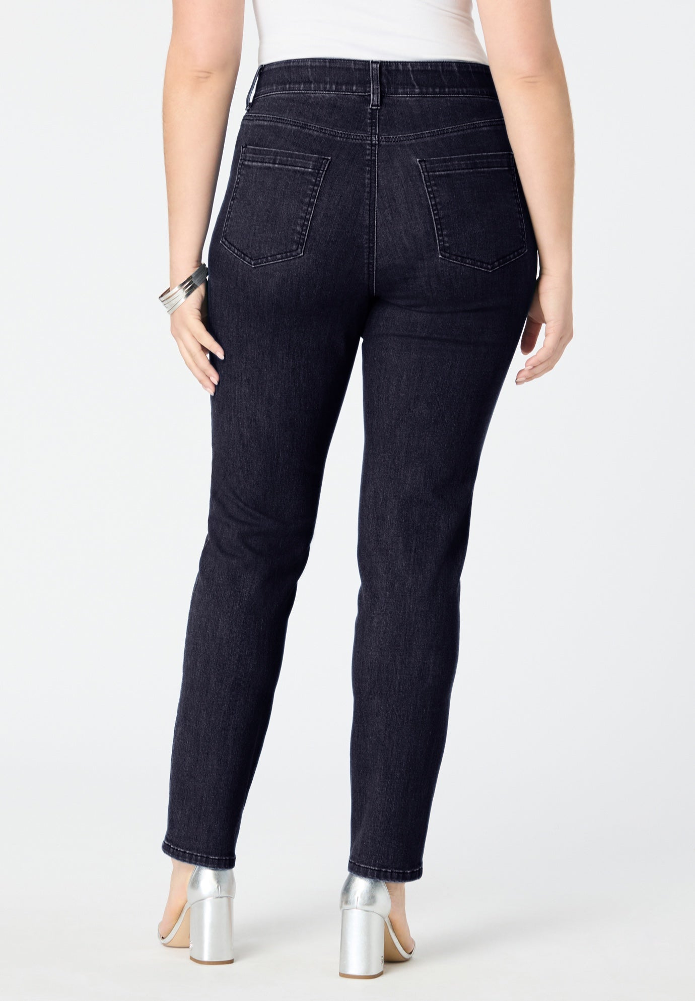 Plus Size High-Rise Tummy Control Straight-Leg Jeans image number 2