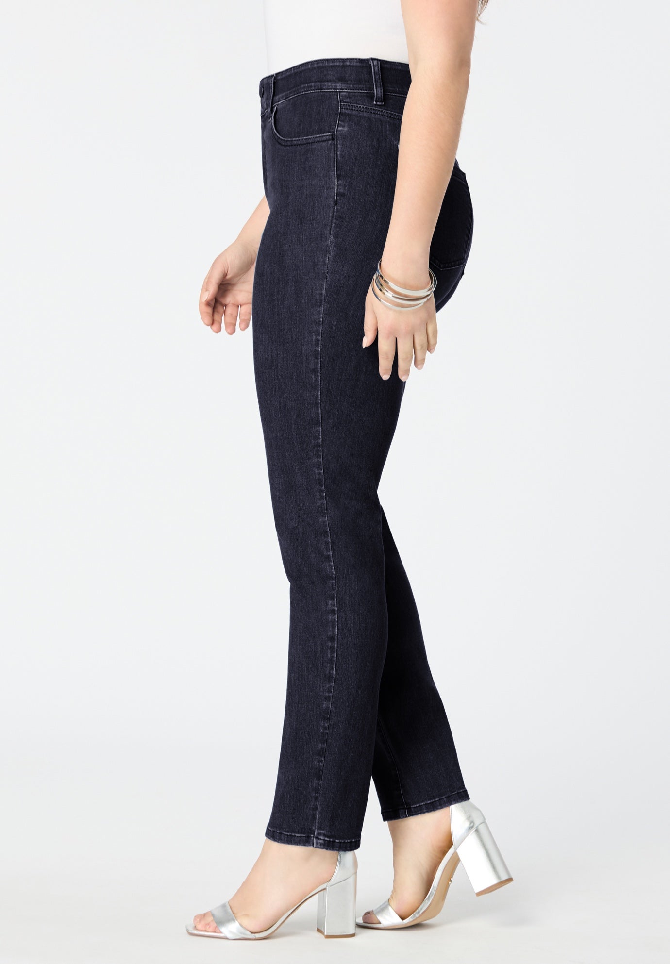 Plus Size High-Rise Tummy Control Straight-Leg Jeans image number 3