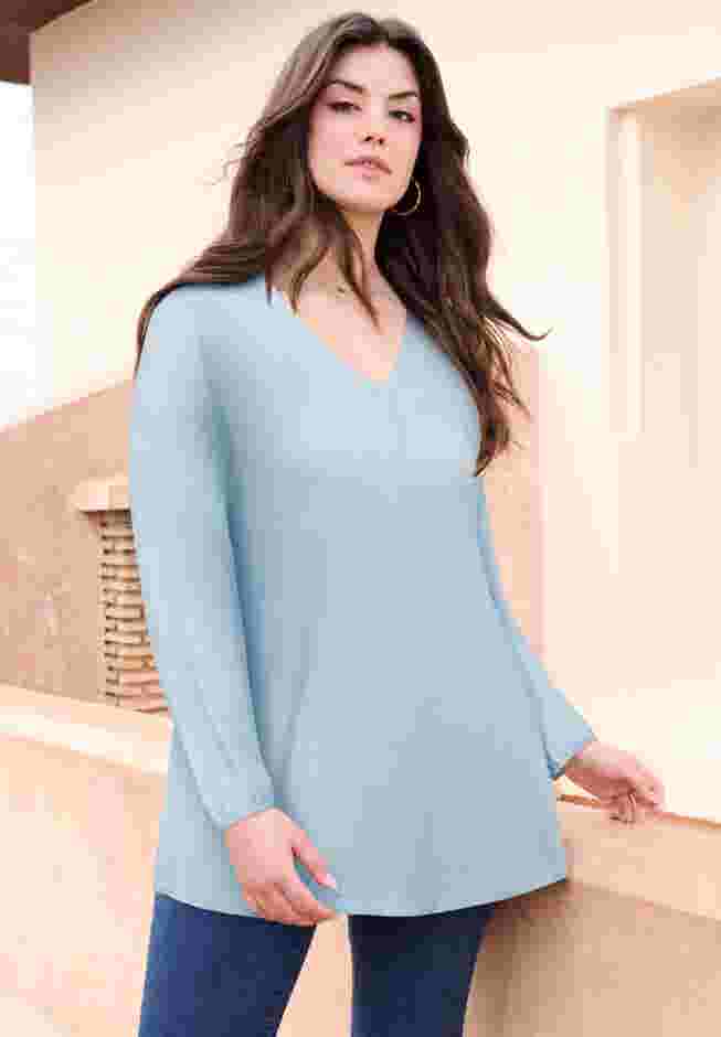 Knit V-Neck Tunic image number 0