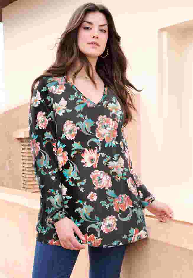 Knit V-Neck Tunic image number 0