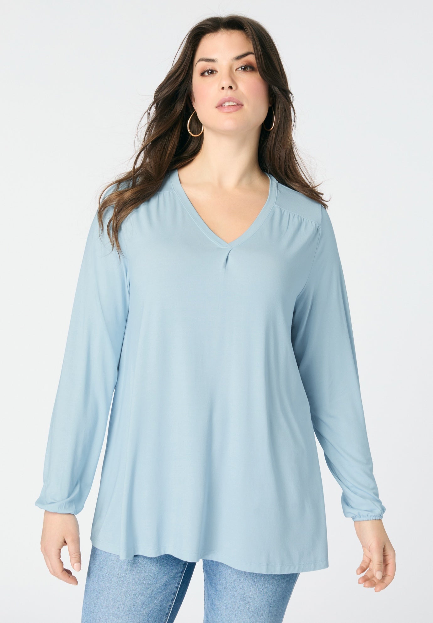 Knit V-Neck Tunic image number 1