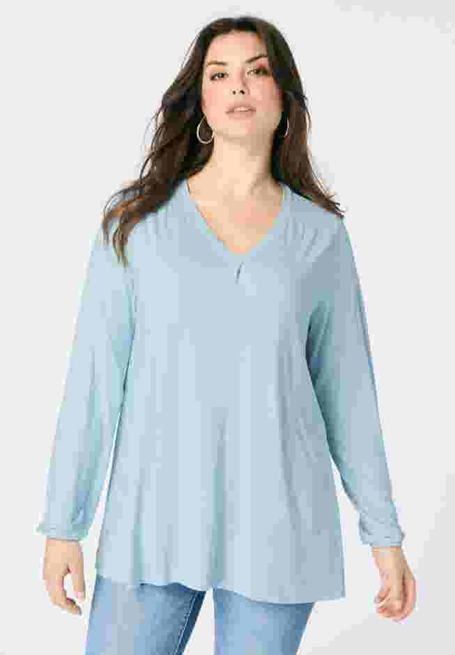Knit V-Neck Tunic image number 1