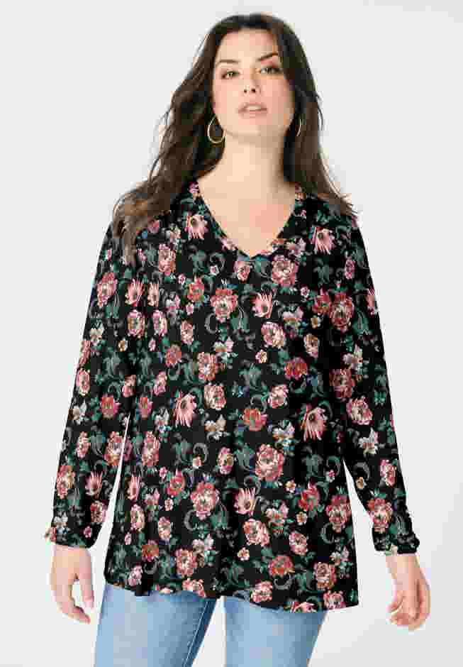 Knit V-Neck Tunic image number 1