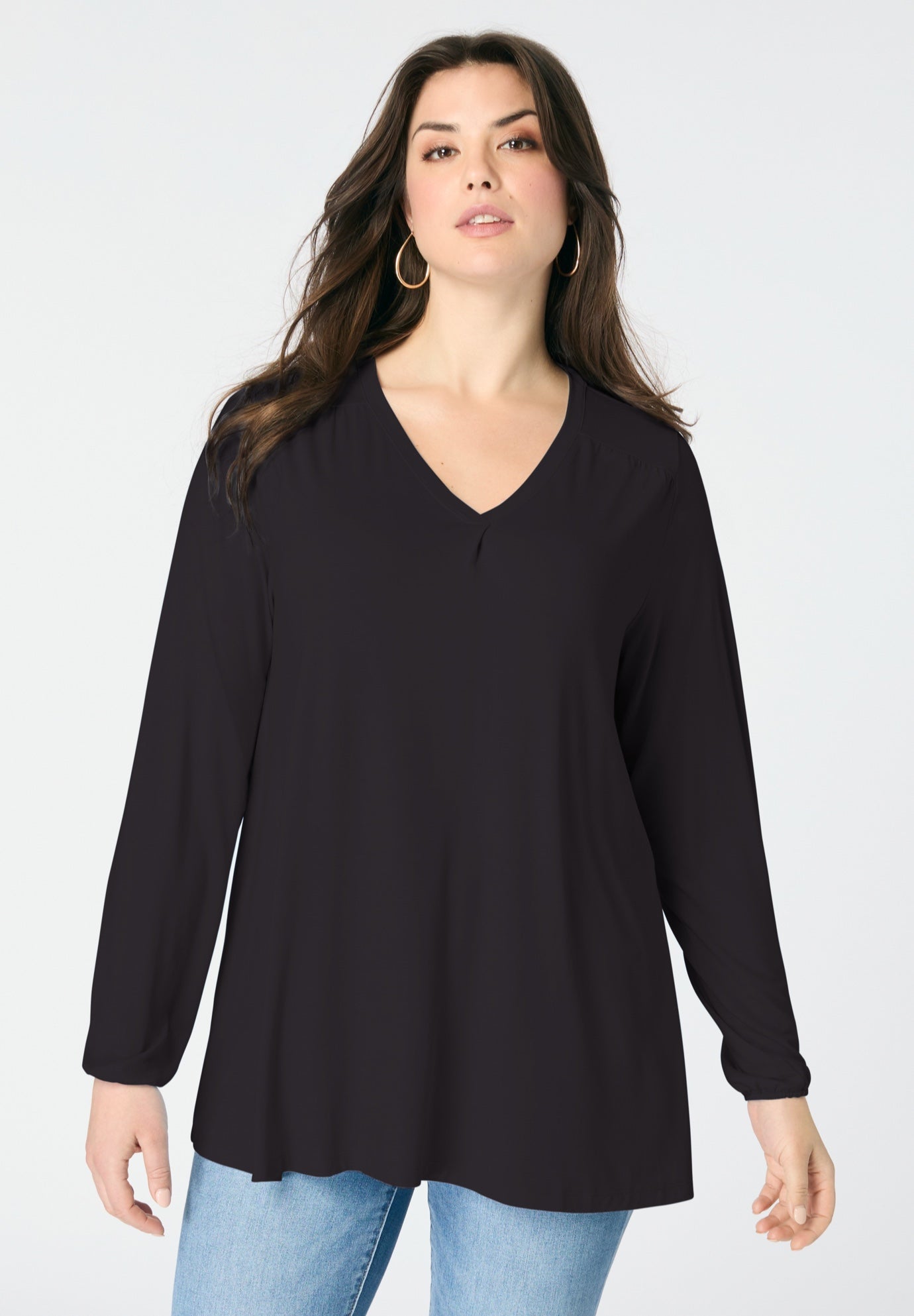 Knit V-Neck Tunic image number 0