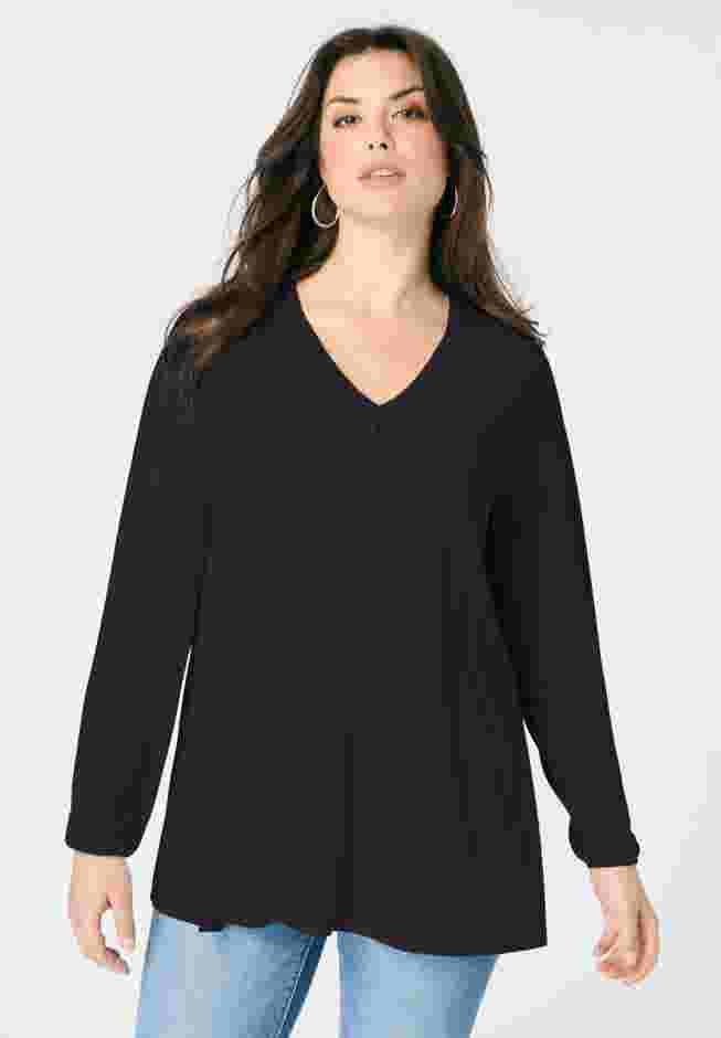 Knit V-Neck Tunic image number 0
