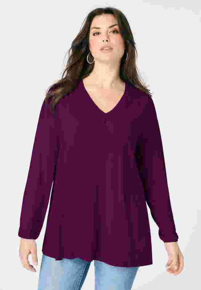 Knit V-Neck Tunic image number 1